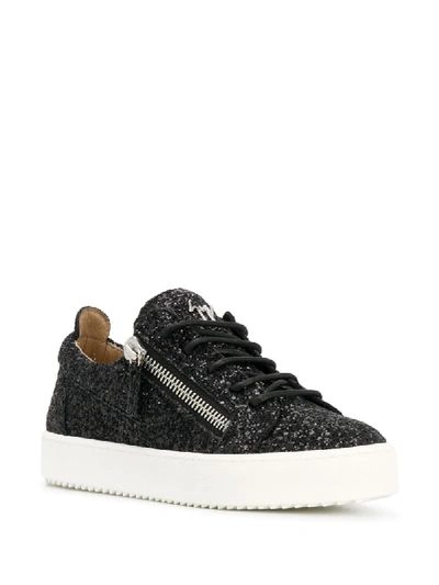 Shop Giuseppe Zanotti Kriss Glitter Sneakers In Black