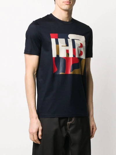 Shop Hugo Boss Tiburt Logo T-shirt In Blue