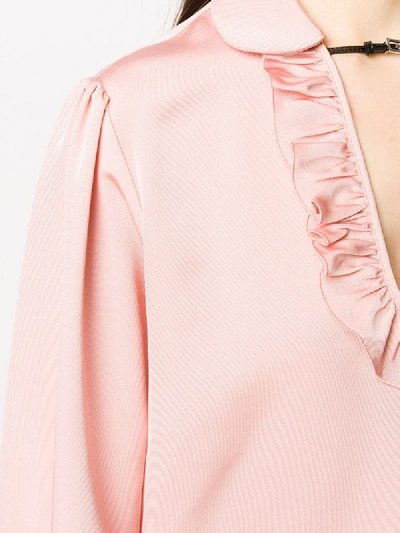 Shop Gucci Faille Maxi Blouse In Pink