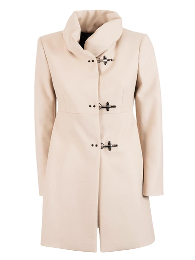 Shop Fay High Neck Coat In Taupe
