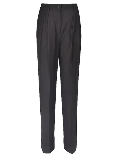 Shop Dolce & Gabbana Classic Buttoned Trousers In Nero