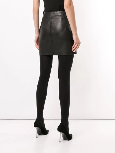 Shop Saint Laurent High-rise Mini Skirt In Black