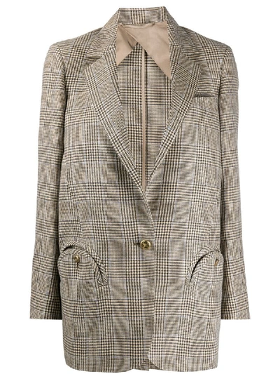 Shop Blazé Milano Checked Oversized Blazer In Neutrals