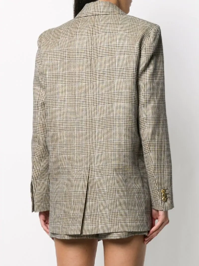 Shop Blazé Milano Checked Oversized Blazer In Neutrals