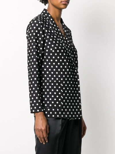 Shop Blanca Vita Double Breasted Polka Dot Blazer In Black