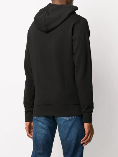 Shop Calvin Klein Jeans Est.1978 Logo-embroidered Hooded Sweatshirt In Black