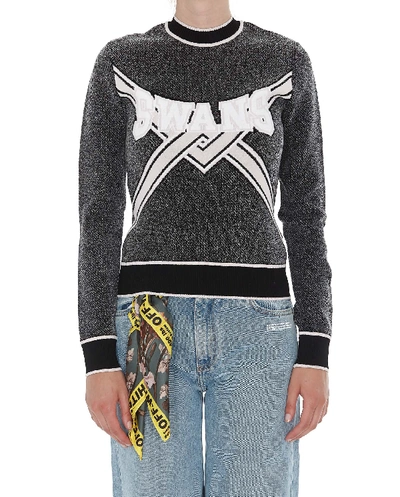 Off-white Textured Knit Cropped Sweater In Black Off White