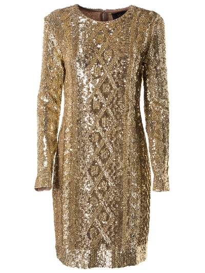 Shop Max Mara Nicia Dress In Oro