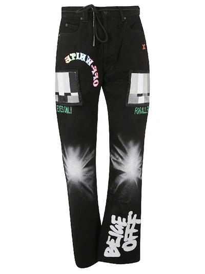 Shop Off-white Relaxed Jeans In Black Multi