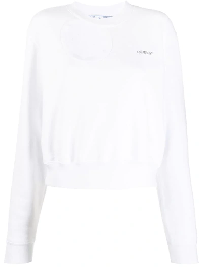 Shop Off-white Cropped-sweatshirt Mit Cut-out In White