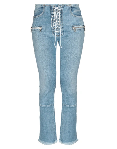 Ben Taverniti Unravel Project Woman Denim Pants Blue Size 26 Cotton, Elastomultiester, Elastane In Blue