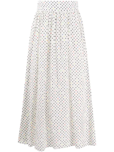 Shop Christopher Kane Polka Dot Print Pleated Skirt In White