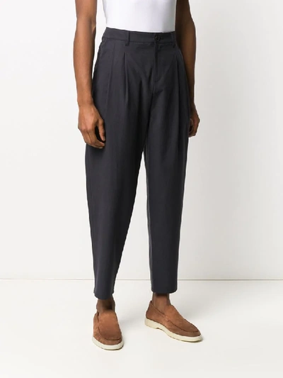 Shop A Kind Of Guise Hight-waisted Tapered Leg Trousers In Blue