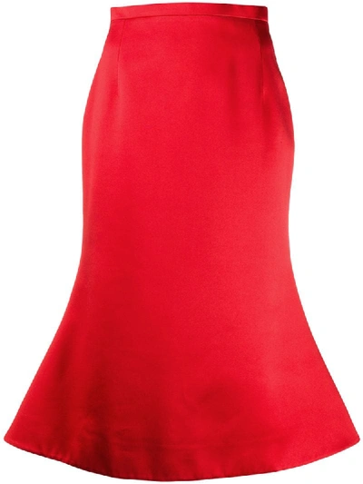 Shop Christopher Kane Bell-shaped High-waisted Skirt In Red