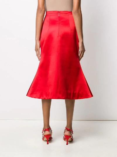 Shop Christopher Kane Bell-shaped High-waisted Skirt In Red