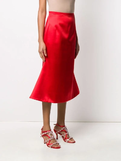 Shop Christopher Kane Bell-shaped High-waisted Skirt In Red