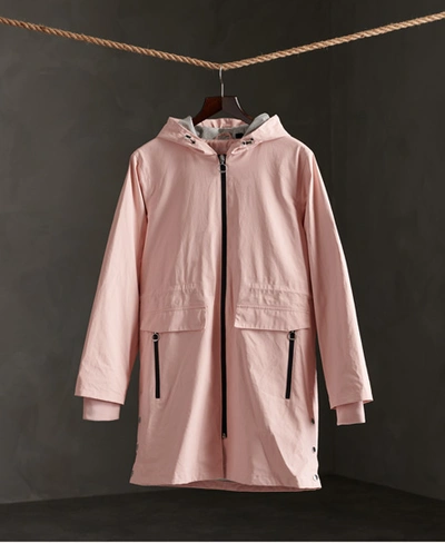 Shop Superdry Essentials Hydrotech Mac Coat In Pink