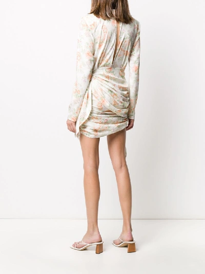 Shop Magda Butrym Sanremo Floral Print Asymmetric Dress In Neutrals