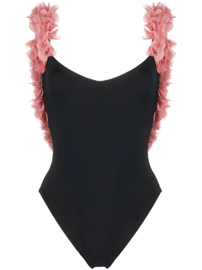 Shop La Reveche Amira V-neck Swimsuit In Black
