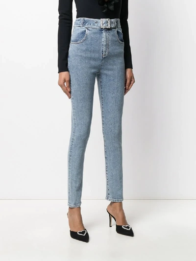 Shop Alessandra Rich High Rise Skinny Jeans In Blue