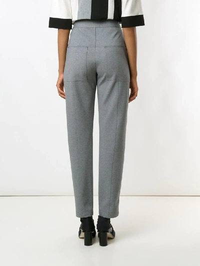 Shop Alcaçuz Tapered Front Zip Trousers In Grey