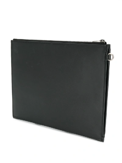 Shop Saint Laurent Leather Tablet Pouch In Black