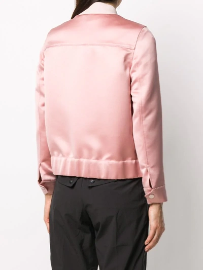 Shop Calvin Klein Zipped Bomber Jacket In Pink