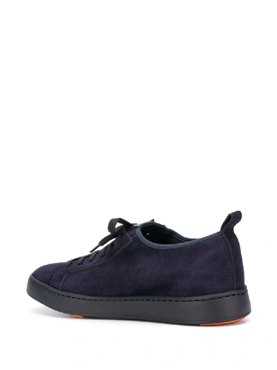 Shop Santoni Lace-up Low-top Sneakers In Blue