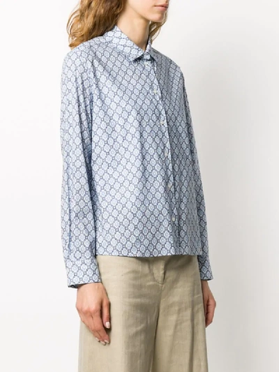 Shop Weekend Max Mara Graphic Print Shirt In White