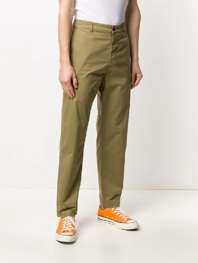 Shop Universal Works Straight Leg Chinos In Green