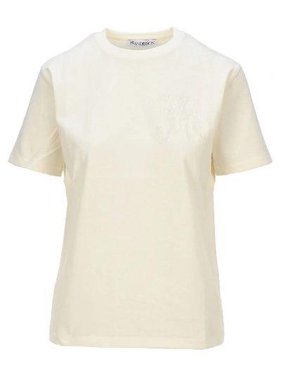 Shop Jw Anderson Jwa Embroidered T-shirt In White