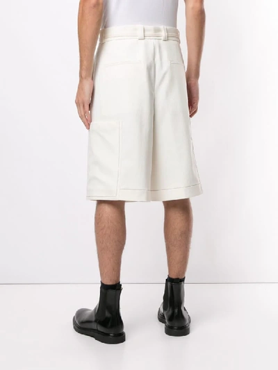Shop Jil Sander String-belt Drop-crotch Shorts In White