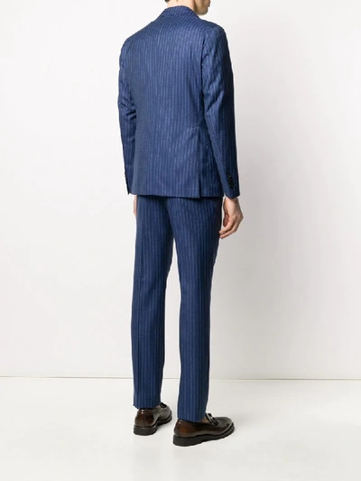 Shop Tagliatore Pinstriped Two-piece Suit In Blue