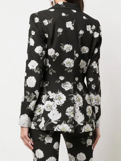 Shop Alice And Olivia Floral Print Blazer In Black