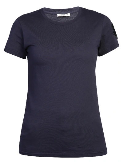 Shop Moncler Patched T-shirt In Blue