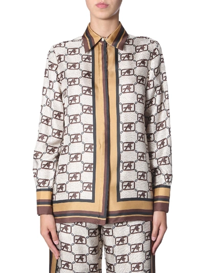 Shop Alberta Ferretti Logo Story Shirt In Avorio