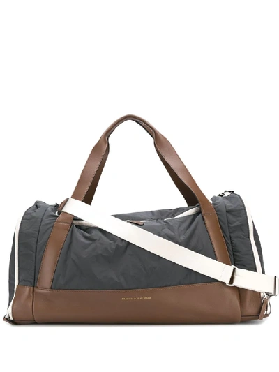 Shop Brunello Cucinelli Contrast Holdall In Grey