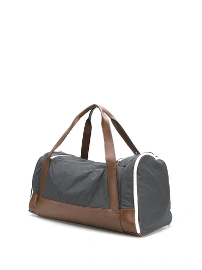 Shop Brunello Cucinelli Contrast Holdall In Grey
