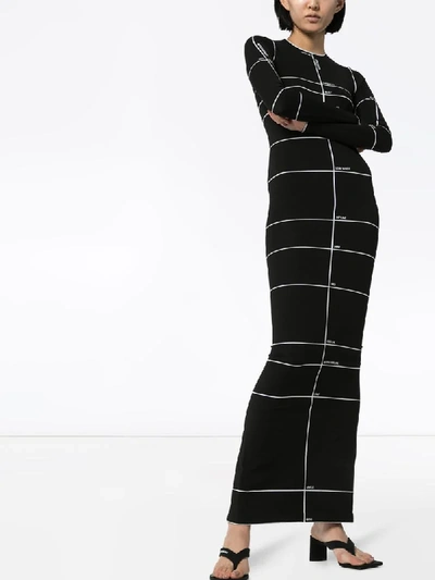 Shop Vetements Body Measurements-print Maxi Dress In Black
