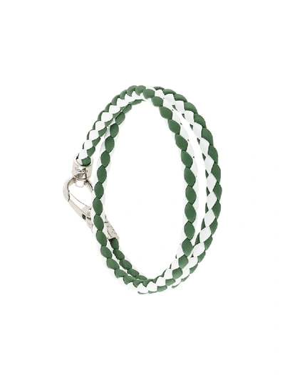 Shop Tod's Braided Bracelet In Green