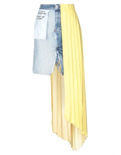 Shop Ben Taverniti Unravel Project Woman Denim Skirt Blue Size 26 Cotton, Polyester