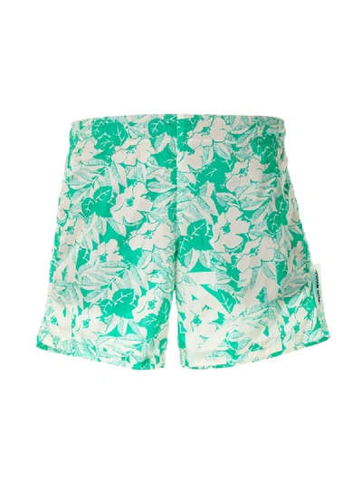 Shop Off-white Floral-print Swim Shorts In Green