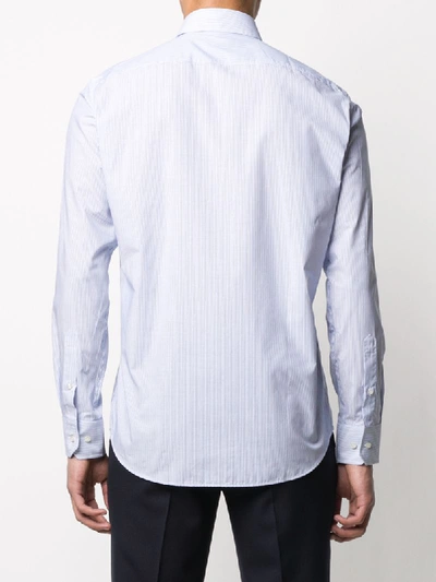 Shop Hugo Boss Long Sleeved Striped Shirt In Blue