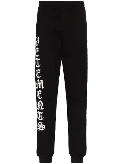 Shop Vetements Logo-print Track Pants In Black