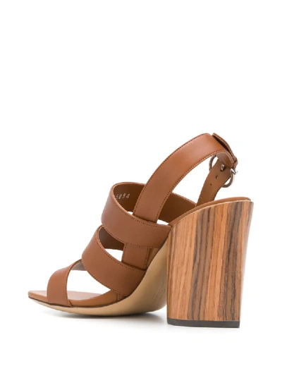 Shop Ferragamo Trezze 85mm Sandals In Brown