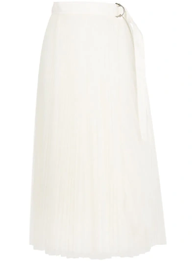 Shop Brunello Cucinelli Pleated Maxi Skirt In Neutrals