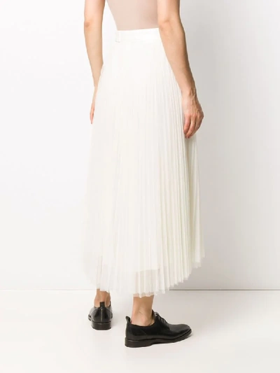 Shop Brunello Cucinelli Pleated Maxi Skirt In Neutrals