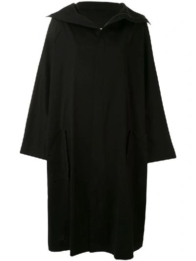 Shop Yohji Yamamoto Big Front Open Coat In Black