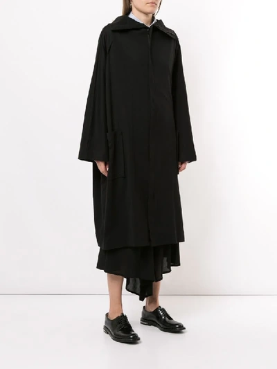 Shop Yohji Yamamoto Big Front Open Coat In Black