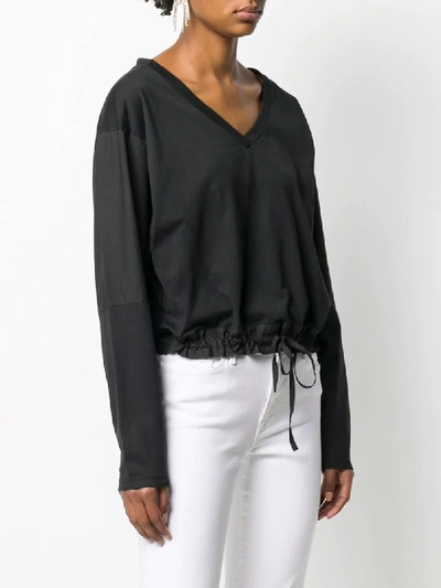 Shop Andrea Ya'aqov V-neck Sweatshirt In Black